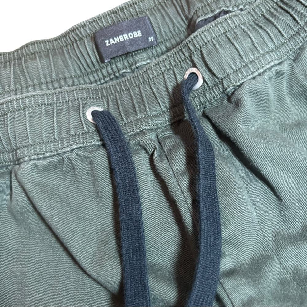 ZANEROBE Sureshot Jogger Olive Green Cotton Stretch Elastic Waist Men’s Sz 36 - Picture 5 of 7